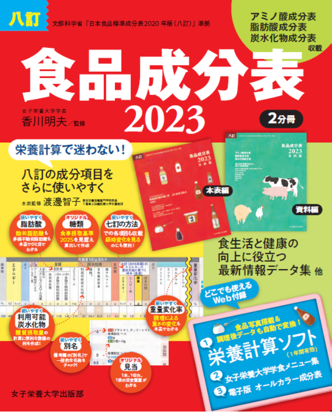 【成分表連載35】食品成分表を「よこ(栄養成分等)」と「たて(食品分類)」で分けてみると…(よこ編) | 女子栄養大学出版部