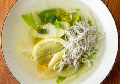 セロリとシラスのレモンスープ（塩分0.9ｇ）